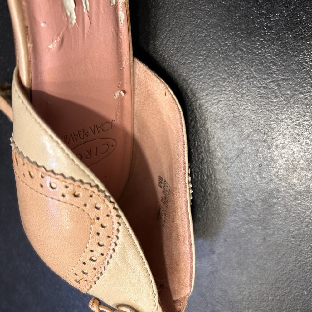 Vintage Pointed Toe Circa Joan & David Leather Lace Up Kitten Heels Size 8M - Picture 5 of 8